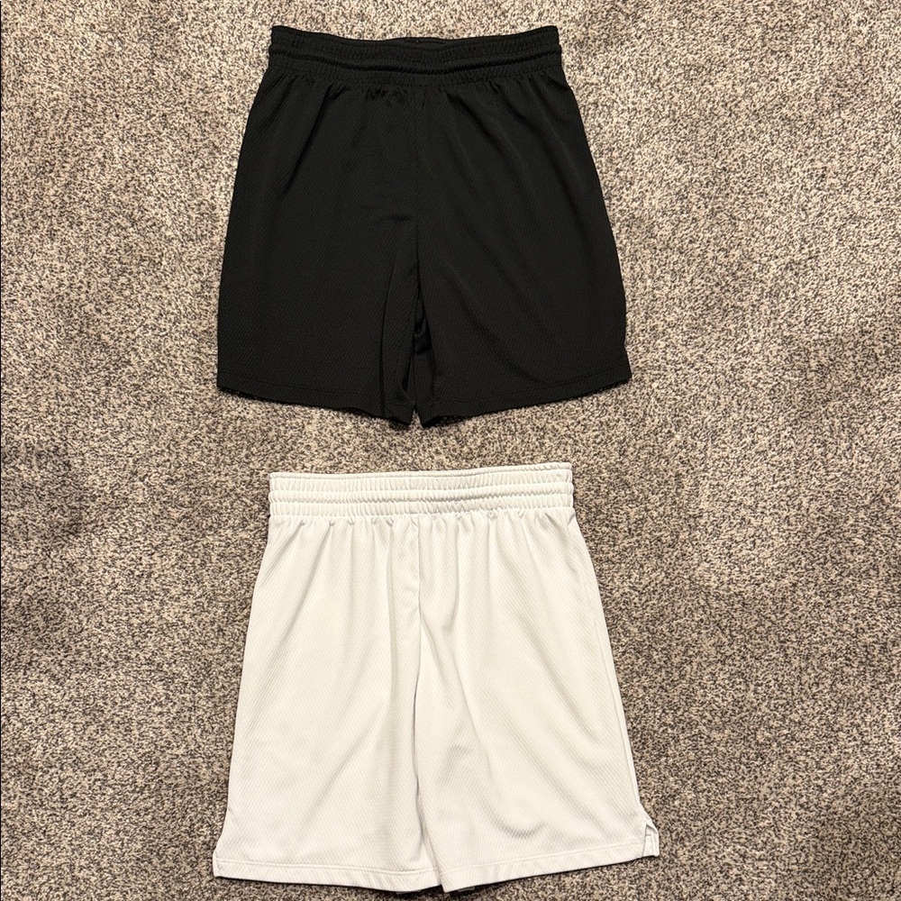 Bundle: Girls Black and White Mesh Athletic Shorts
